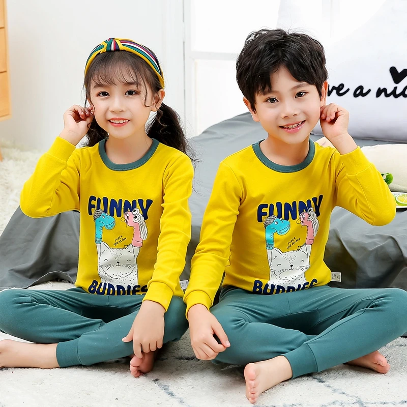 Spring Autumn Baby Boys Girls Cotton Pajamas Set Children Cartoon Print Homewear Kids Nightwear Teenage Clothes Sets 2-13 Years
Spring Autumn Baby Boys Girls Cotton Pajamas Set Children Cartoon Print Homewear Kids Nightwear Teenage Clothes Sets 2-13 Years