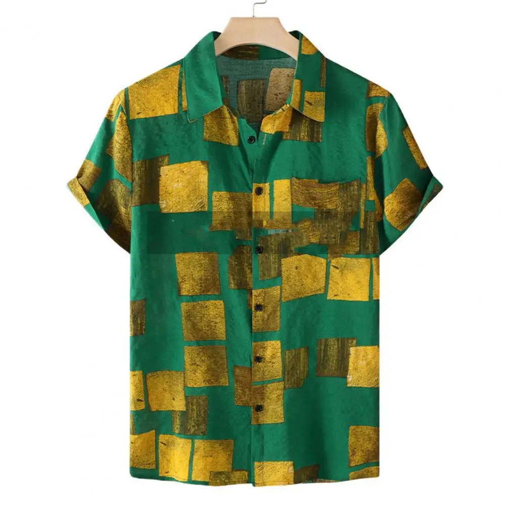 Hawaiian Men Shirt Polyester Plaid Print Short Sleeve Summer Lapel Short Sleeve Top Vacation Plaid Short Sleeve Shirts Mens 
Hawaiian Men Shirt Polyester Plaid Print Short Sleeve Summer Lapel Short Sleeve Top Vacation Plaid Short Sleeve Shirts Mens