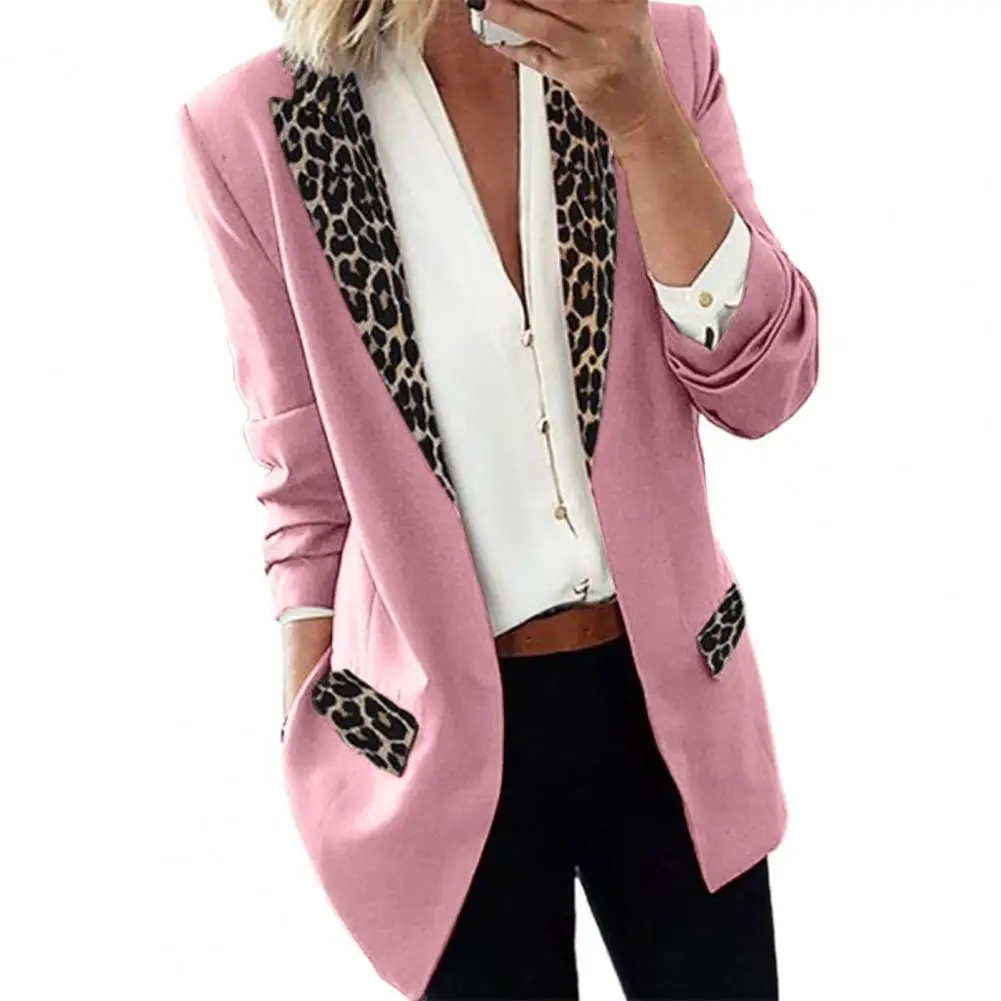 Autumn Women Blazer Jacket Leopard Print Fake Flap Pockets Long Sleeve Lapel Suit Jacket
Autumn Women Blazer Jacket Leopard Print Fake Flap Pockets Long Sleeve Lapel Suit Jacket