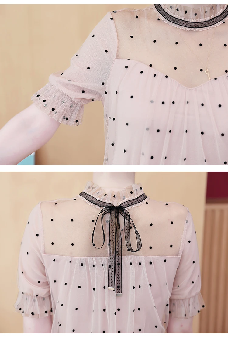 Blouses Women 2021 Summer Blouse Women Short Sleeve Blouse Shirt Women Tops Stand Collar Dot Chiffon Blouse Shirts Blusas D41
Blouses Women 2021 Summer Blouse Women Short Sleeve Blouse Shirt Women Tops Stand Collar Dot Chiffon Blouse Shirts Blusas D41