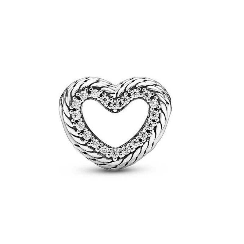 Sterling Silver Beads Crystal Snake Chain Pattern Openwork Heart Charm Fit Original pandora Bracelet For Women DIY Jewelry
Sterling Silver Beads Crystal Snake Chain Pattern Openwork Heart Charm Fit Original pandora Bracelet For Women DIY Jewelry