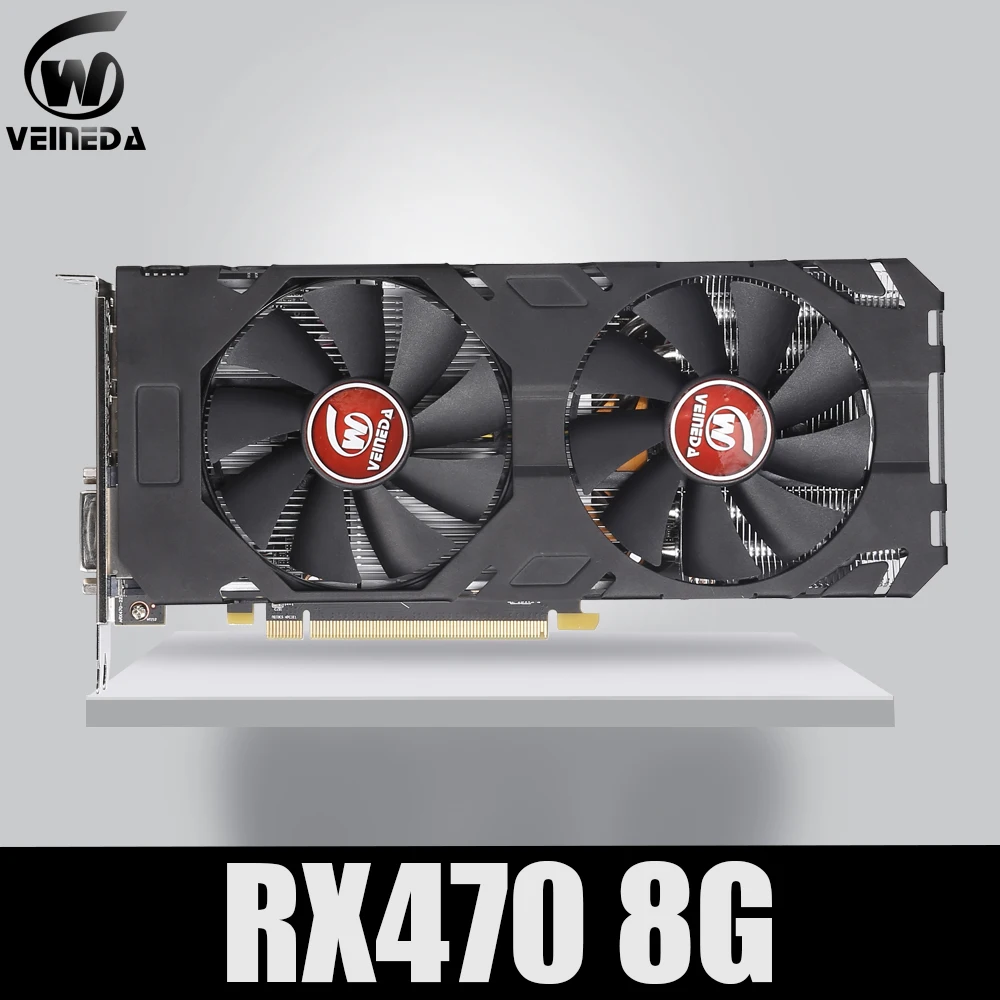100% оригинальная новая видеокарта Veineda RX 470 8 Гб 570 бит GDDR5 DP HDMI DVI для AMD совместимая rx