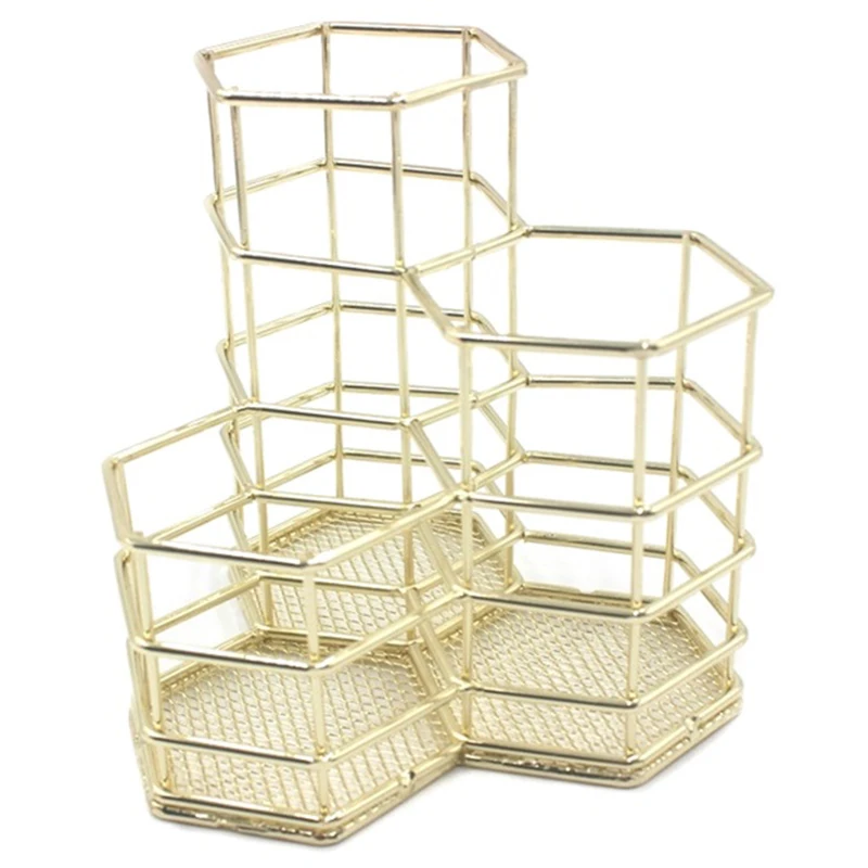 PPYY-Makeup Tool Storage Rack Plating Diamond Pen Holder Hexagon Three Makeup Brush Storage Basket Storage Box Desk Pen Holder
PPYY-Makeup Tool Storage Rack Plating Diamond Pen Holder Hexagon Three Makeup Brush Storage Basket Storage Box Desk Pen Holder