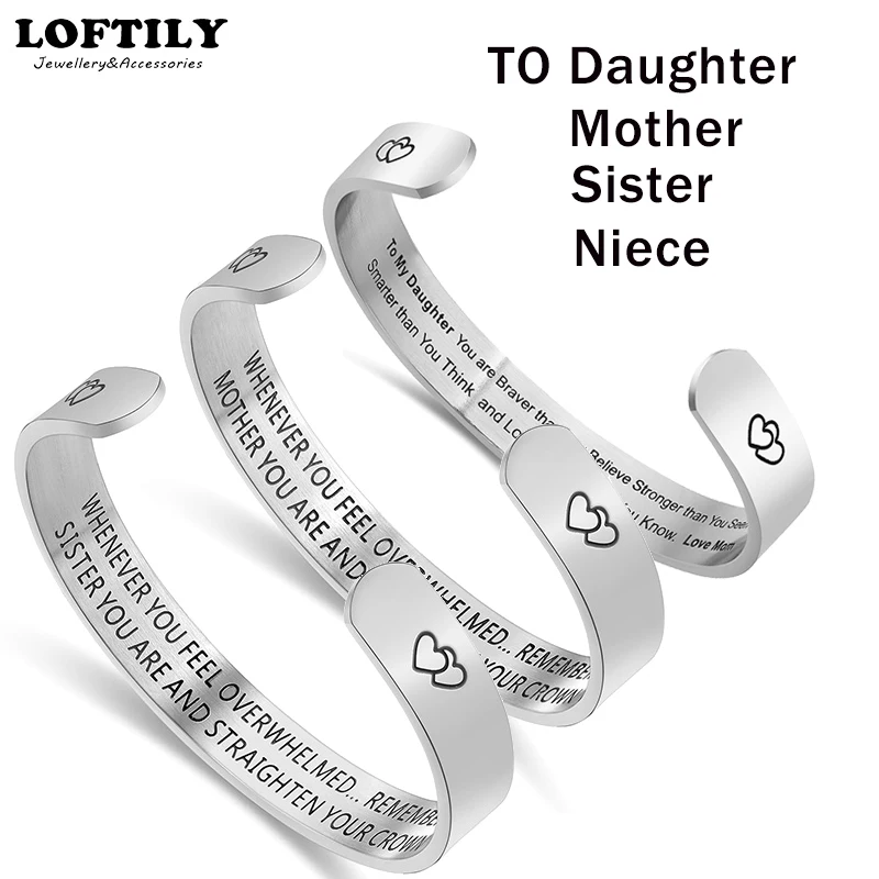 Jewelry Wide Bracelet Cuff Bangles for Women Stainless Steel Gift for Family Daughter Fathers Bracelet Christmas Gift pulsera
Jewelry Wide Bracelet Cuff Bangles for Women Stainless Steel Gift for Family Daughter Fathers Bracelet Christmas Gift pulsera