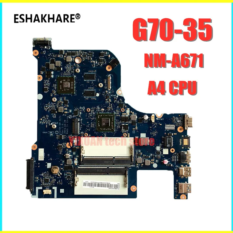 Материнская плата для ноутбука eshachare Lenovo G70 35 CPU CG70A A4 6210 системная R5 M330 100%