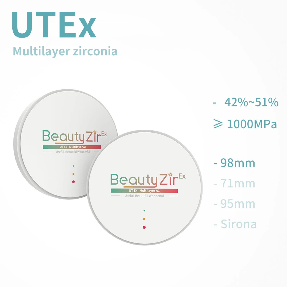 【 328 】 utex Pro многослойный Цирконий 98 мм толщина 14/16/18 мм -- для стоматологической лаборатории CAD/CAM
【 328 】 utex Pro многослойный Цирконий 98 мм толщина 14/16/18 мм -- для стоматологической лаборатории CAD/CAM