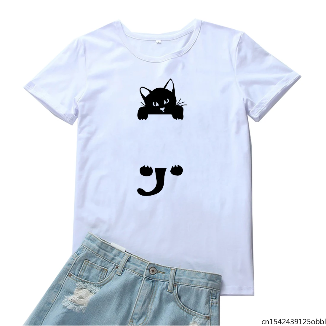 Cute Black Red Cat Pattern Fashion Personalized Women Clothes Round Neck Womens T-shirt
Cute Black Red Cat Pattern Fashion Personalized Women Clothes Round Neck Womens T-shirt