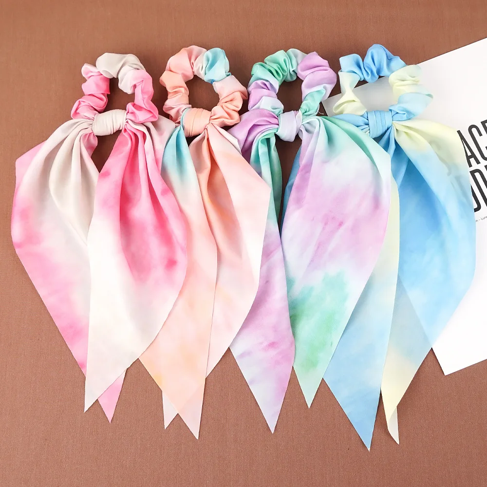 2021 Slik Color Printing Scrunchie Colorful Gradient Four Seasons Hair Accessories Women Long Ponytail Hairband Hair Ribbons
2021 Slik Color Printing Scrunchie Colorful Gradient Four Seasons Hair Accessories Women Long Ponytail Hairband Hair Ribbons