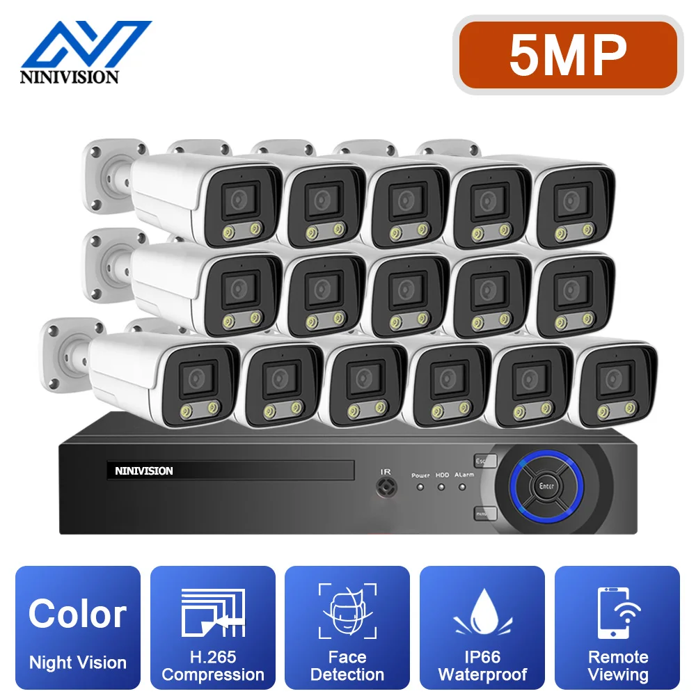 16CH 5MP HD Security Camera System H.265+ DVR 8/16 5MP Color Night Vision Outdoor Camera IP66 Waterproof Security CCTV Video Kit
16CH 5MP HD Security Camera System H.265+ DVR 8/16 5MP Color Night Vision Outdoor Camera IP66 Waterproof Security CCTV Video Kit