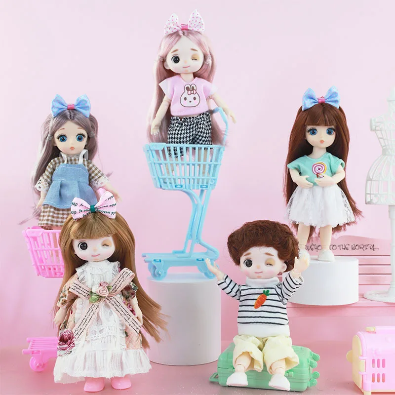 New 16cm Bjd Doll 1/12 Doll 13 Joints Blue Green Eyes Wink Fashion with Clothes Dress Up DIY Toy Mini Baby Dolls for Girls Gift,
New 16cm Bjd Doll 1/12 Doll 13 Joints Blue Green Eyes Wink Fashion with Clothes Dress Up DIY Toy Mini Baby Dolls for Girls Gift,