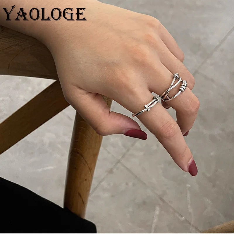 YAOLOGE 925 Sterling Silver Ladies New Simple Fashion Line Ring European and American Retro Creative Multi-Layer Open Ring
YAOLOGE 925 Sterling Silver Ladies New Simple Fashion Line Ring European and American Retro Creative Multi-Layer Open Ring