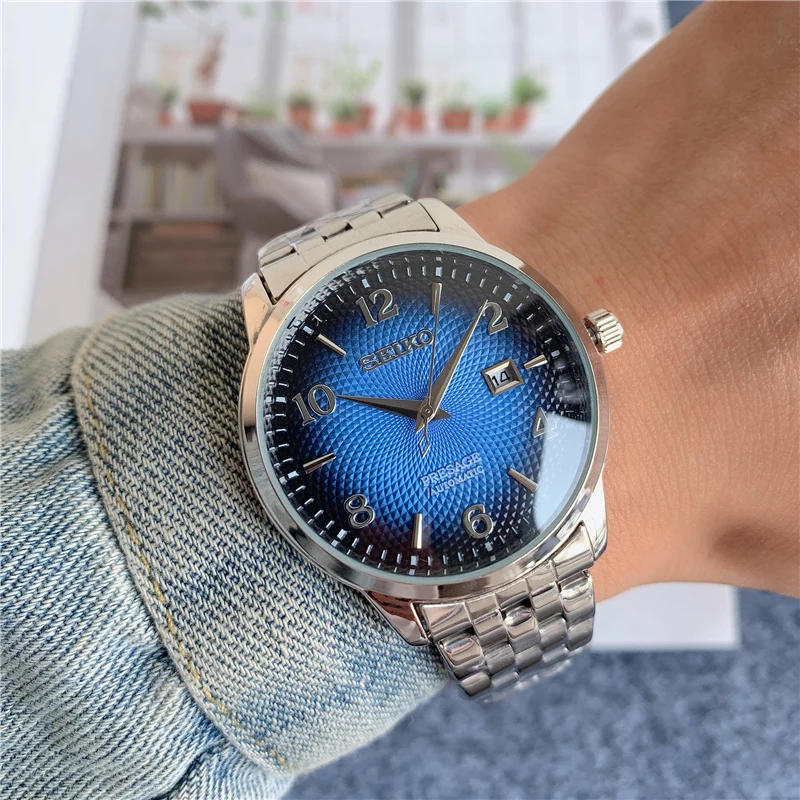 New 2021 top luxury business men's and women's watch Seiko production boss wearing casual steel belt quartz mechanical watch
New 2021 top luxury business men's and women's watch Seiko production boss wearing casual steel belt quartz mechanical watch