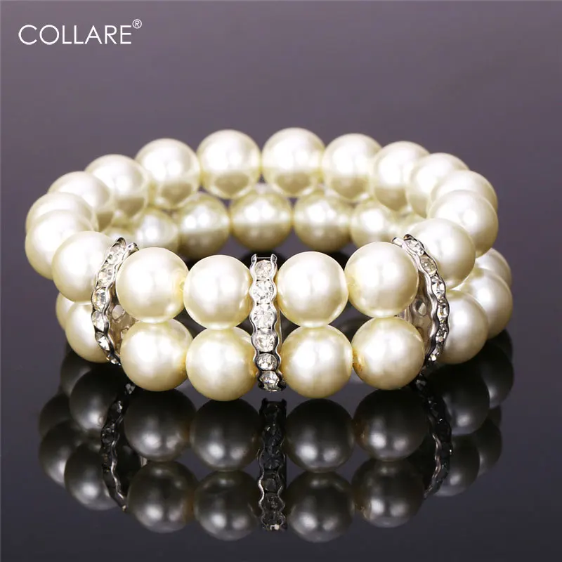 Collare Bracelets For Women Simulated Pearl Jewelry Strand Rhinestone Crystal Bracelet Two Layers White Bracelets & Bangles H173 
Collare Bracelets For Women Simulated Pearl Jewelry Strand Rhinestone Crystal Bracelet Two Layers White Bracelets & Bangles H173