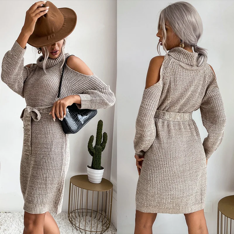 Fall 2021 women’s wear Solid color Knitting Bare shoulders Turtlenecks Skirts women clothes fashion
Fall 2021 women’s wear Solid color Knitting Bare shoulders Turtlenecks Skirts women clothes fashion