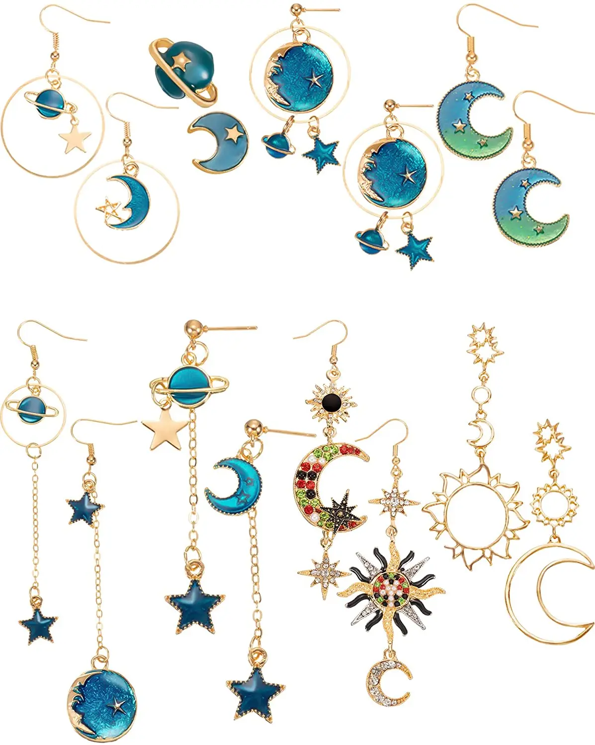Женские серьги-подвески в виде Луны, звезды, земли, 8 пар
Женские серьги-подвески в виде Луны, звезды, земли, 8 пар