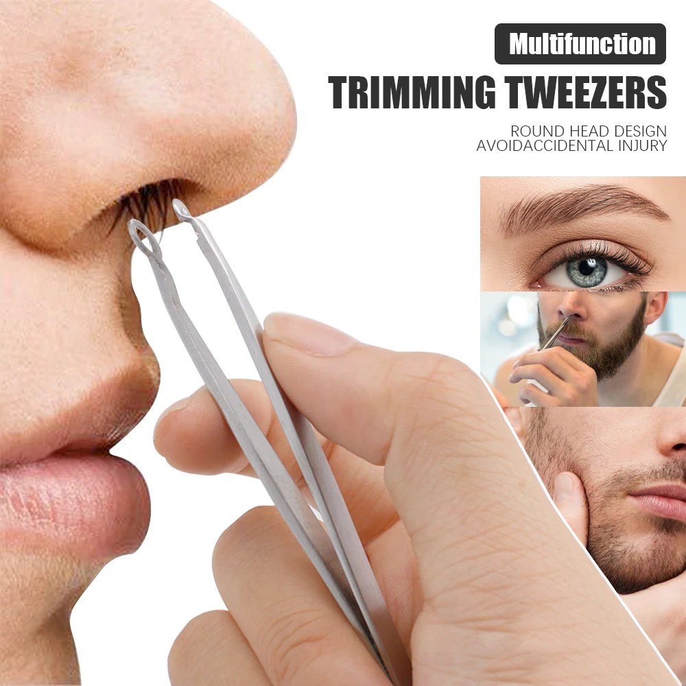 Universal Nose Hair Trimming Tweezers Round Tip Eyebrow Tweezer Forceps Plier Stainless Steel Nose Hair Clip Removal Tweezers
Universal Nose Hair Trimming Tweezers Round Tip Eyebrow Tweezer Forceps Plier Stainless Steel Nose Hair Clip Removal Tweezers