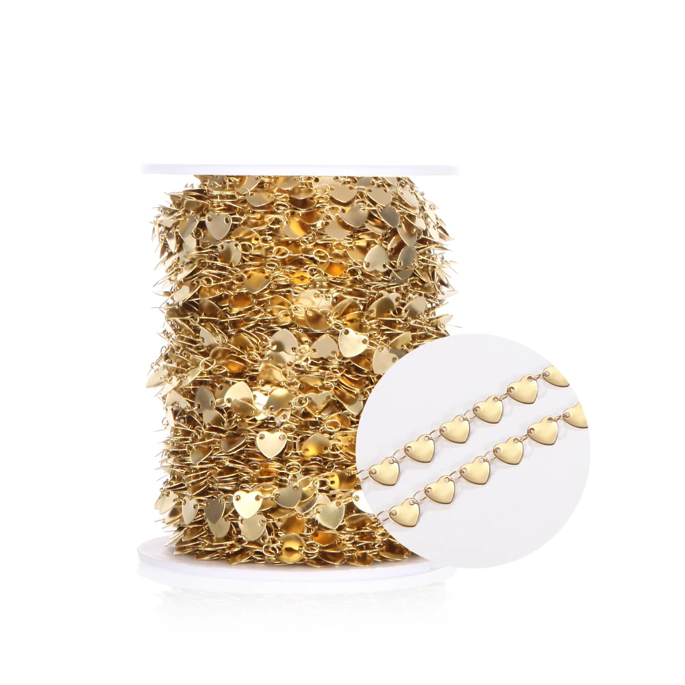 1 Meters Stainless Steel Necklace Chain 5.2mm Width Heart Link Chains for DIY Jewelry Making Bulk Gold Color Findings
1 Meters Stainless Steel Necklace Chain 5.2mm Width Heart Link Chains for DIY Jewelry Making Bulk Gold Color Findings