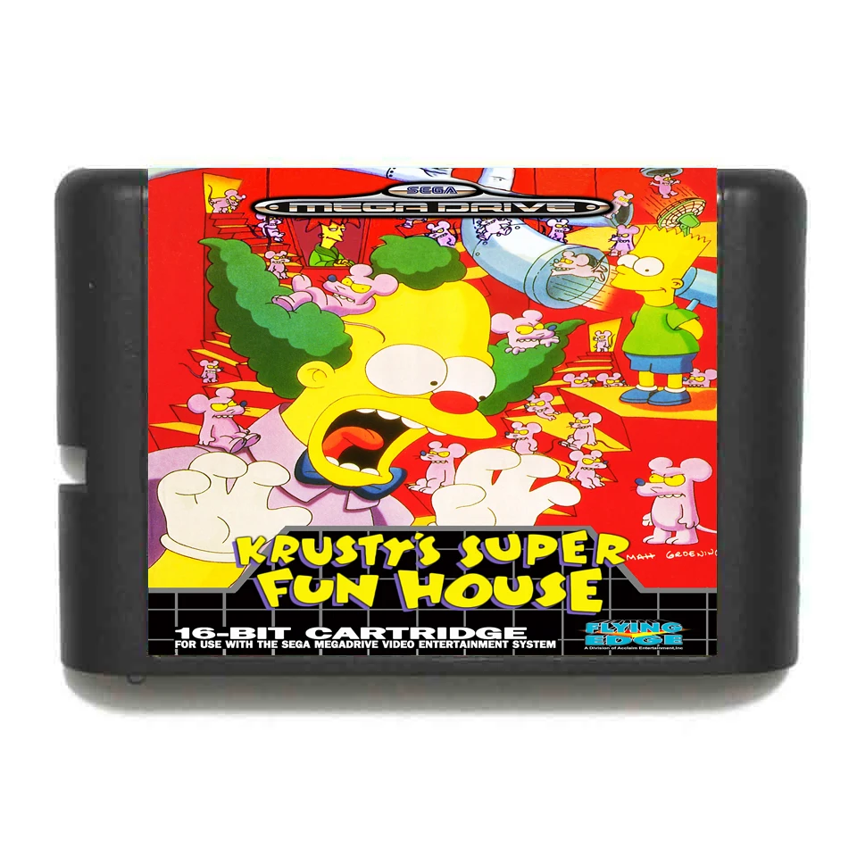Krusty's Super Funhouse 16 bit MD Game Card For Sega Mega Drive For Genesis
