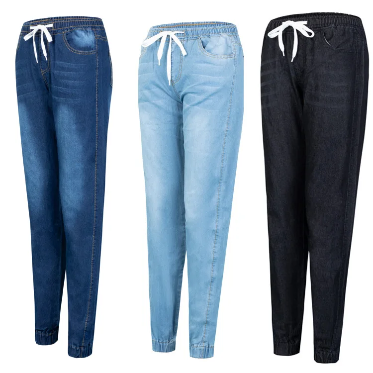 Women casual jeans autumn new washed bleached vintage jeans ladies elastic waist drawstring denim pants solid color pencil pants
Women casual jeans autumn new washed bleached vintage jeans ladies elastic waist drawstring denim pants solid color pencil pants