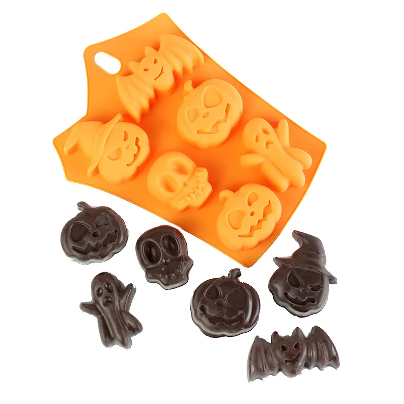 Силиконовая форма для мыла в виде тыквы на Хэллоуин шоколадных конфет сдела...