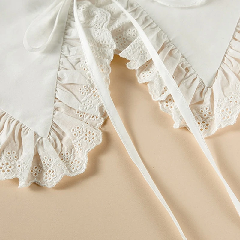 Royal Style Women Girls Cotton Fake Collar Shawl Wrap Hollow Out Floral Lace RuffledTrim Necklace Pointed Triangle Lapel Y1AC
Royal Style Women Girls Cotton Fake Collar Shawl Wrap Hollow Out Floral Lace RuffledTrim Necklace Pointed Triangle Lapel Y1AC