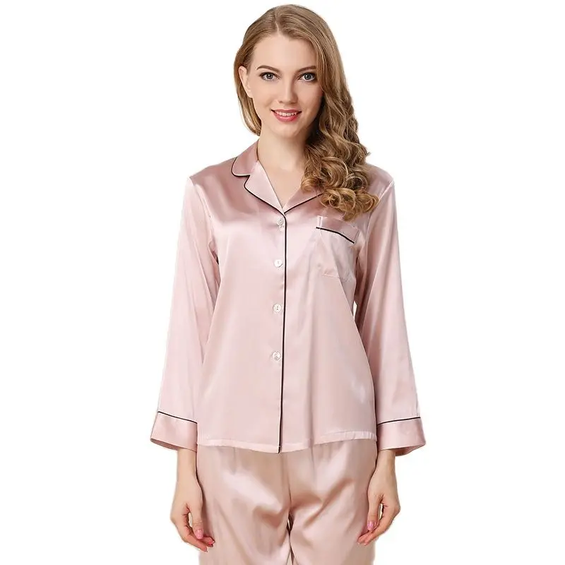 High-Grade Real Silk Women Pajamas Spring Autumn Sexy Satin Silk Long-Sleeve Pajama Pants Sets Comfortable Soft Lounge Set T8130
High-Grade Real Silk Women Pajamas Spring Autumn Sexy Satin Silk Long-Sleeve Pajama Pants Sets Comfortable Soft Lounge Set T8130