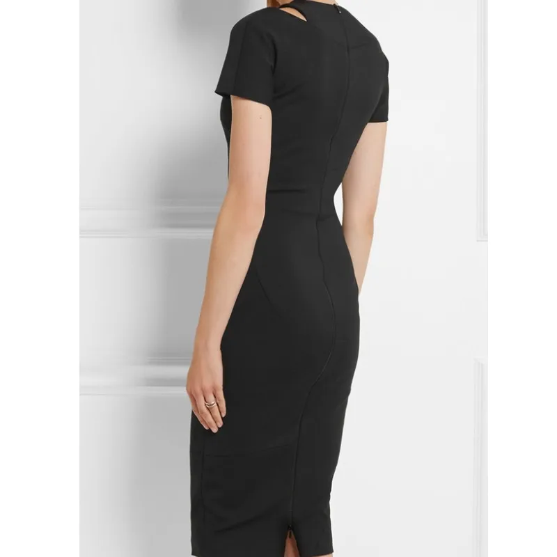 Short Sleeve Pencil Dress Office Lady Work Wear Simple Design Slim Women Elegant Dresses Zipper Back Fashion Solid Black
Short Sleeve Pencil Dress Office Lady Work Wear Simple Design Slim Women Elegant Dresses Zipper Back Fashion Solid Black