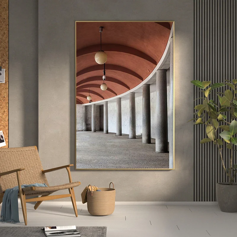 Simple and modern Nordic European style architectural space living room porch mural poster print canvas decorative picture
Simple and modern Nordic European style architectural space living room porch mural poster print canvas decorative picture