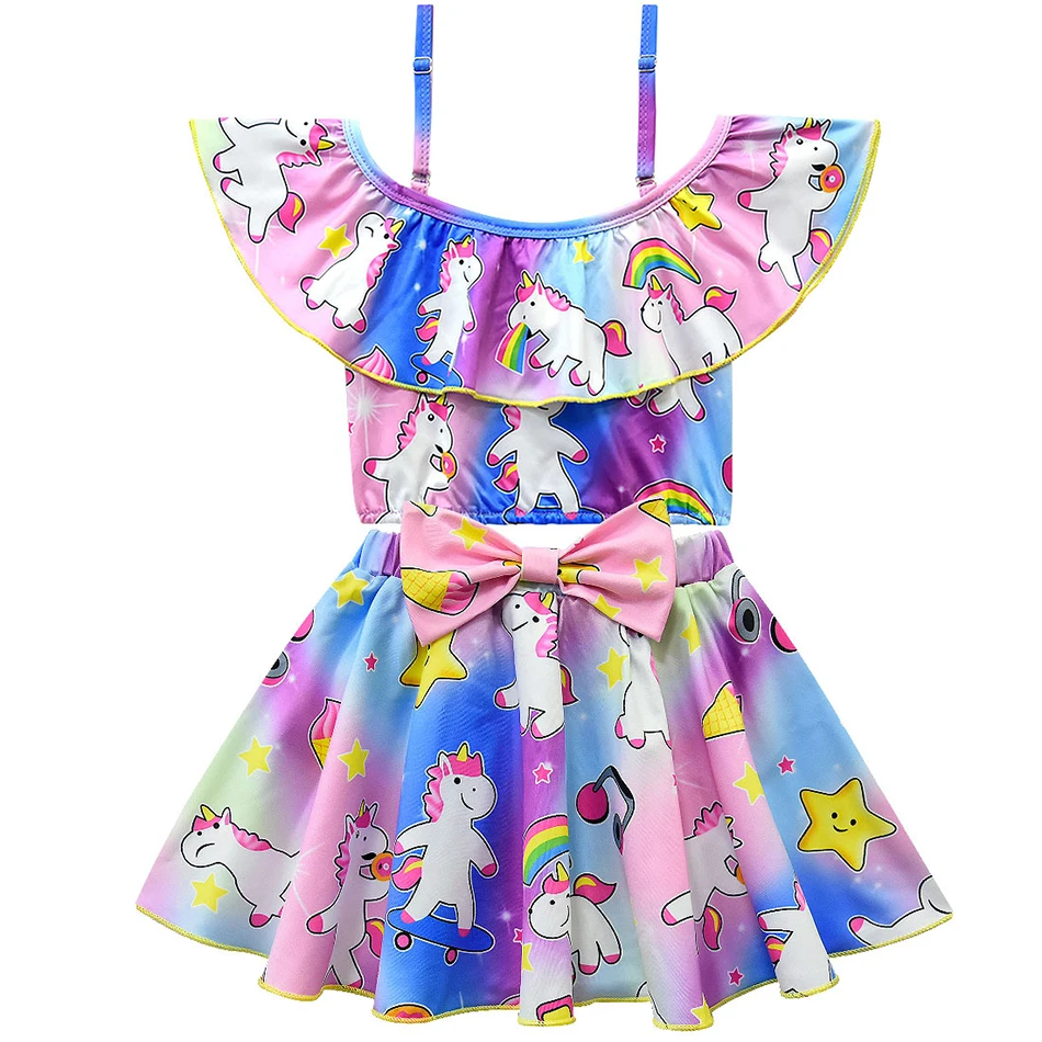 Kids Unicorn Swim Set Cartoon Girls Summer Dress Swimsuit Set Girls Swimwear Ruffle Sling Off-shoulder Short Skirt
Kids Unicorn Swim Set Cartoon Girls Summer Dress Swimsuit Set Girls Swimwear Ruffle Sling Off-shoulder Short Skirt