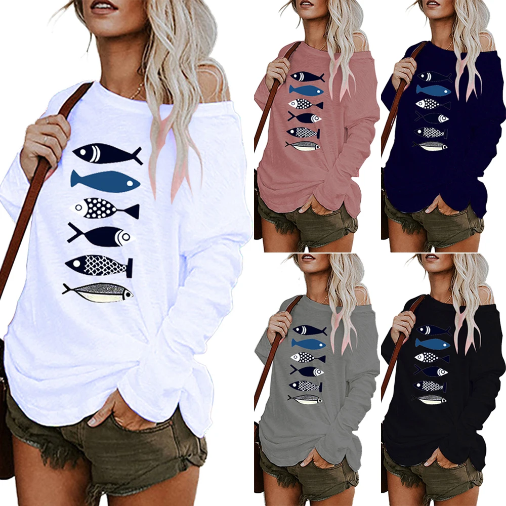 T Shirt Fish Printed Women T Shirt Oversized O Neck Long Sleeve Top Tee Cotton Blend Pullovers Woman Clothes Autumn T Shirt
T Shirt Fish Printed Women T Shirt Oversized O Neck Long Sleeve Top Tee Cotton Blend Pullovers Woman Clothes Autumn T Shirt