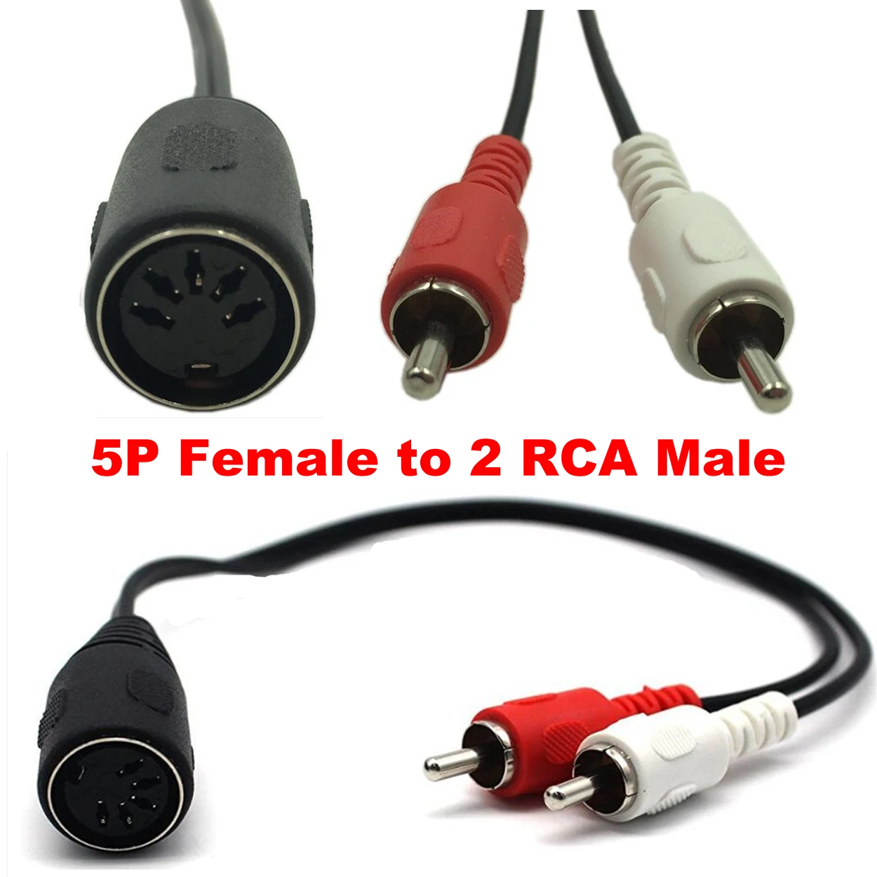 1pcs 2019 5 Pins DIN Female To 2 RCA Male Plug AMP Audio Adapter Cable 0.3M High Quality
1pcs 2019 5 Pins DIN Female To 2 RCA Male Plug AMP Audio Adapter Cable 0.3M High Quality