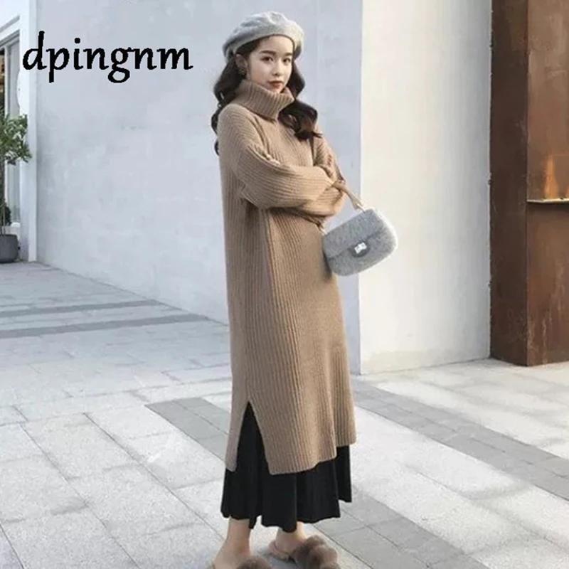 Winter Turtleneck Sweater Dress Women Lace Up Knitted Long Dress Female Knitwear Full Sleeve Soft Vestidos 2020 high quality
Winter Turtleneck Sweater Dress Women Lace Up Knitted Long Dress Female Knitwear Full Sleeve Soft Vestidos 2020 high quality