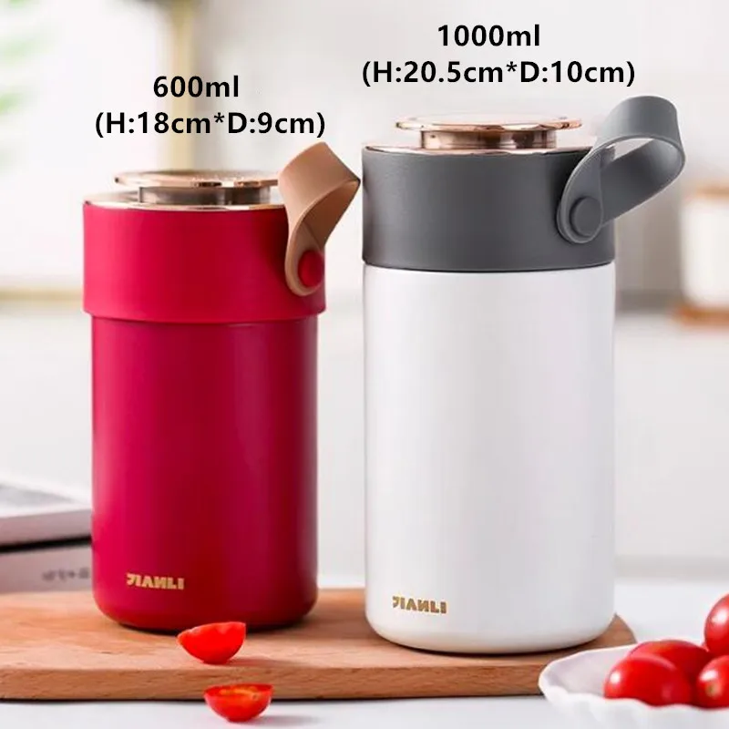 600ML/1000ML Thermal Lunch Box Portable Double Stainless Steel Insulation Bento Box Food Soup Containers With Folding Spoon
600ML/1000ML Thermal Lunch Box Portable Double Stainless Steel Insulation Bento Box Food Soup Containers With Folding Spoon