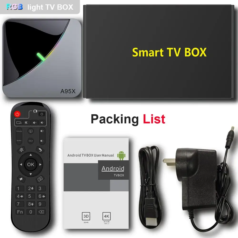 A95X F3 Air Android 9 0 Smart TV Box Amlogic S905X3 2 4G & 5G Dual Wifi HDR BT 8K RGB светильник приставка без