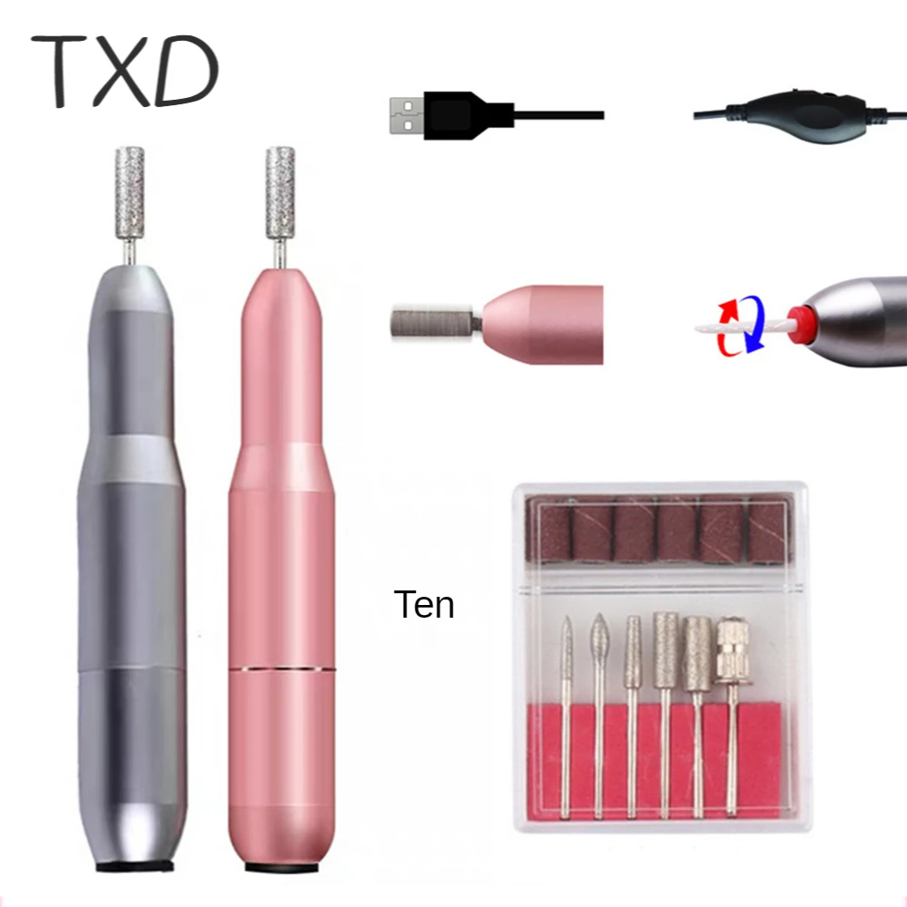 TXD Mini Electric Nail Drill Machine Kit Electric Nail Pedicure File USB Charging Nail Buffer Polisher Grinder Tool
TXD Mini Electric Nail Drill Machine Kit Electric Nail Pedicure File USB Charging Nail Buffer Polisher Grinder Tool