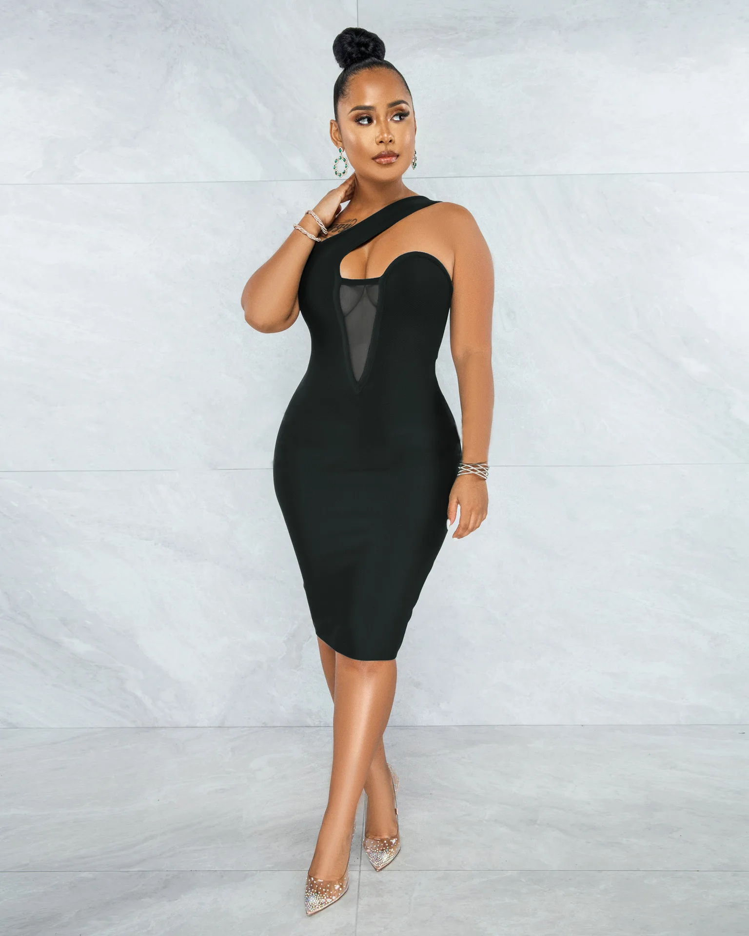 Aniow 2022 Spring Irregular Neck One Shoulder Midi Dress Strapless Sexy Skinny Party Dresses Sheer Mesh Patchwork Vestidos
Aniow 2022 Spring Irregular Neck One Shoulder Midi Dress Strapless Sexy Skinny Party Dresses Sheer Mesh Patchwork Vestidos