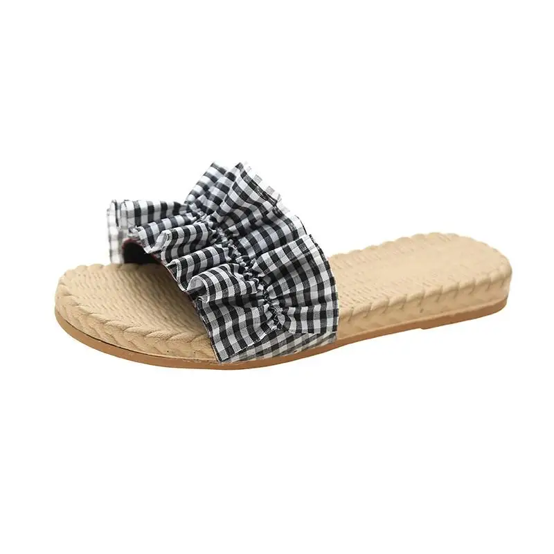 2021 Summer Outdoor Slippers Women Fashion Beach Slides Cool Slipper Hemp Bottom Flats Slippers Pleated Leisure Flip Flops Shoe
2021 Summer Outdoor Slippers Women Fashion Beach Slides Cool Slipper Hemp Bottom Flats Slippers Pleated Leisure Flip Flops Shoe