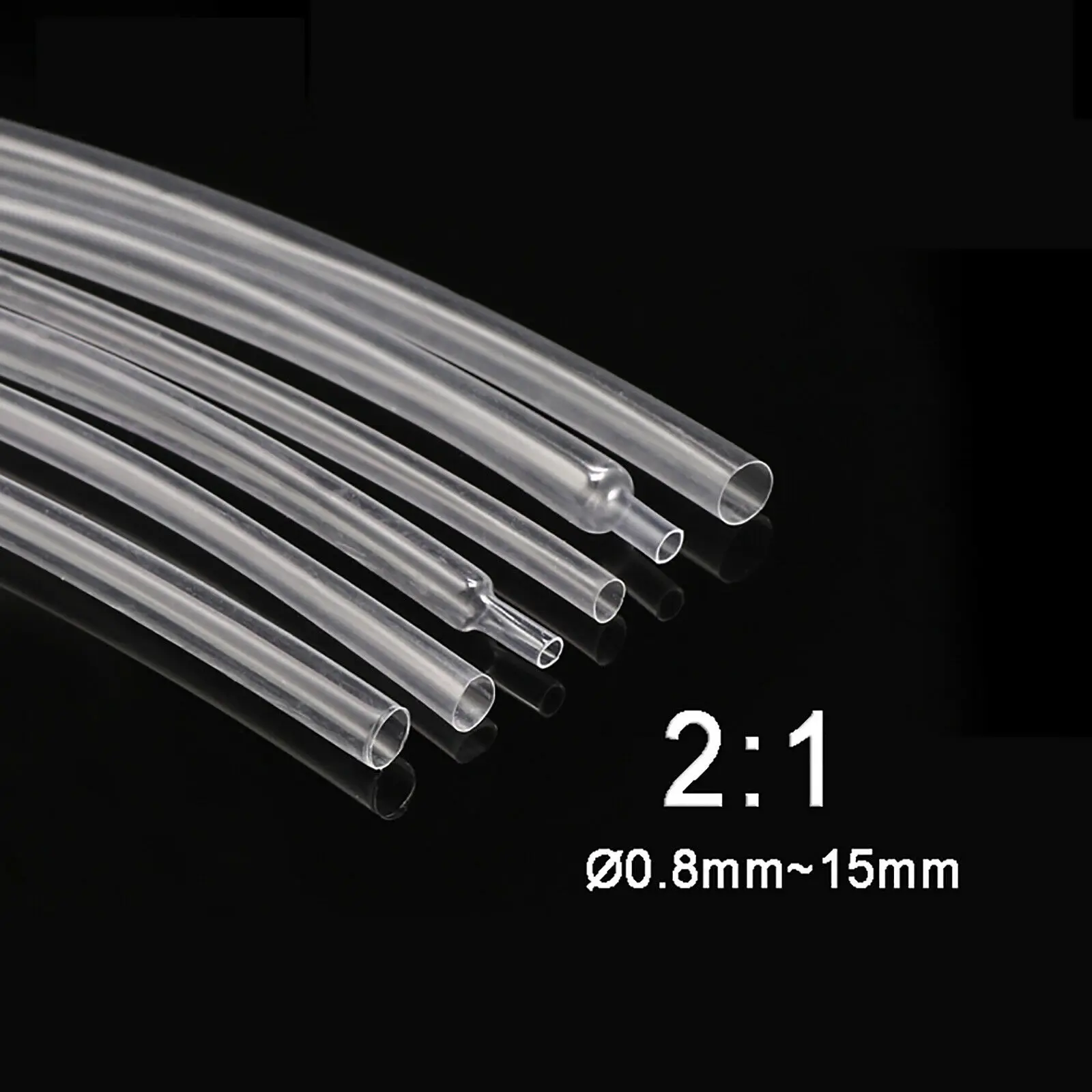 1M 2:1 Ultra-thin Clear Heatshrink Tubing Cable Sleeve Wire 0.8/ 1/ 1.5/ 2/ 2.5/ 3/ 3.5/ 4/ 4.5/ 5/ 6/ 7/ 8/ 10/ 11/ 12/ 14/15mm
1M 2:1 Ultra-thin Clear Heatshrink Tubing Cable Sleeve Wire 0.8/ 1/ 1.5/ 2/ 2.5/ 3/ 3.5/ 4/ 4.5/ 5/ 6/ 7/ 8/ 10/ 11/ 12/ 14/15mm