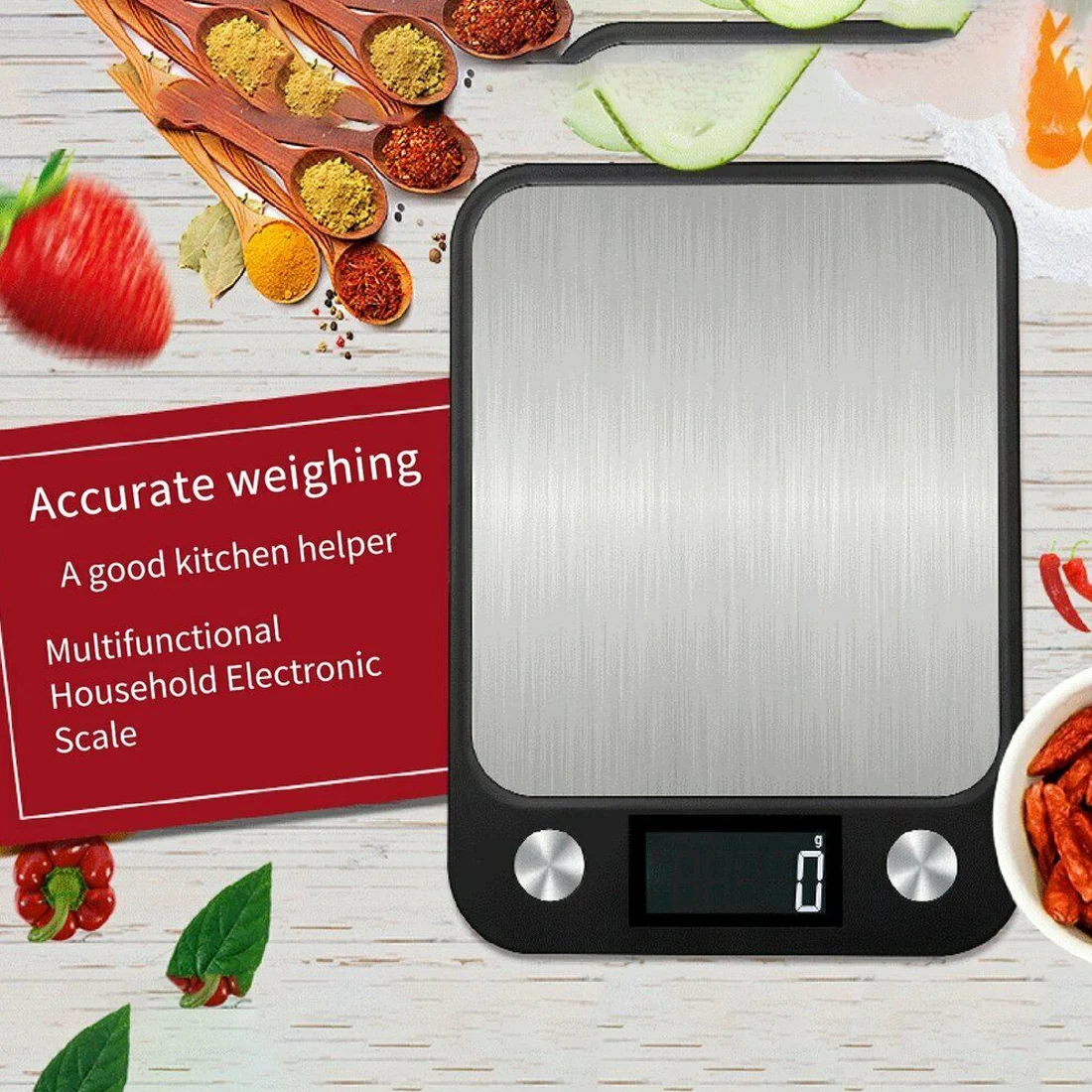 10/5/3Kg Kitchen Scale Stainless Steel Scale Food Diet Postal Scale Measuring Electronic Scale LCD Display
10/5/3Kg Kitchen Scale Stainless Steel Scale Food Diet Postal Scale Measuring Electronic Scale LCD Display