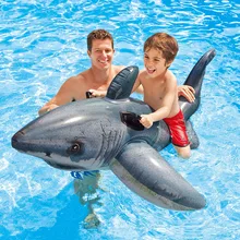173cmx107cm Kid Inflatable Emulational Shark Ride-on Pool Float Swimming Water Toys Fun Beach Air Raft Bed