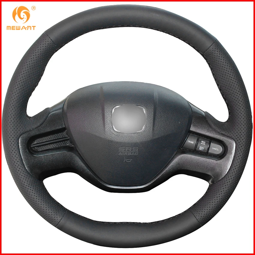 Чехол на руль автомобиля MEWANT из Натуральной Черной Кожи для Honda Civic Old 2006 2007 2008 2009 (2