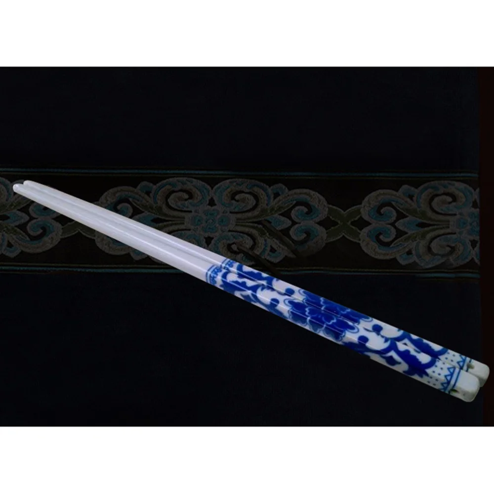 5 пар синие и белые фарфоровые палочки для еды керамические длинные китайская