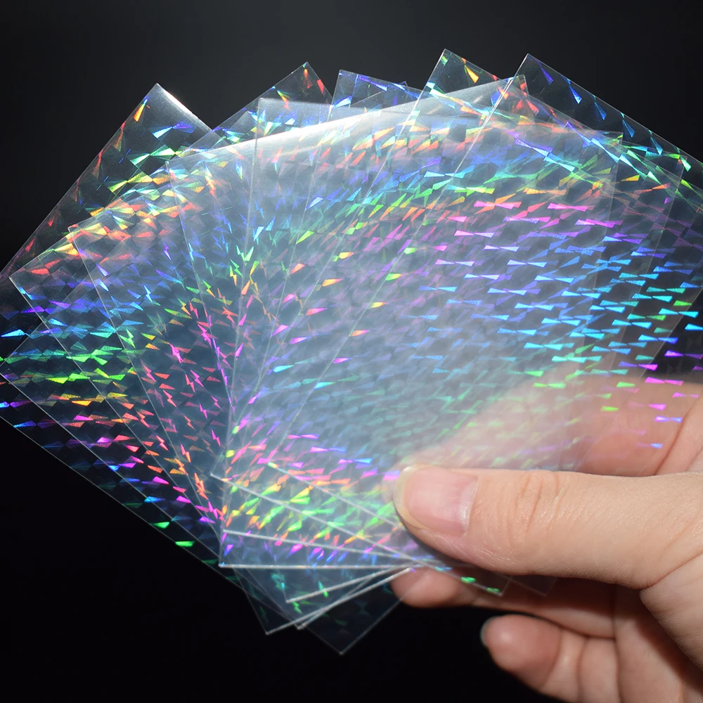 

100PCS Laser Grid Master Flashing Card Film Holographic Card Sleeves 61X88mm/65x90mm YGO VG PTCG MTG TCG Card Cover