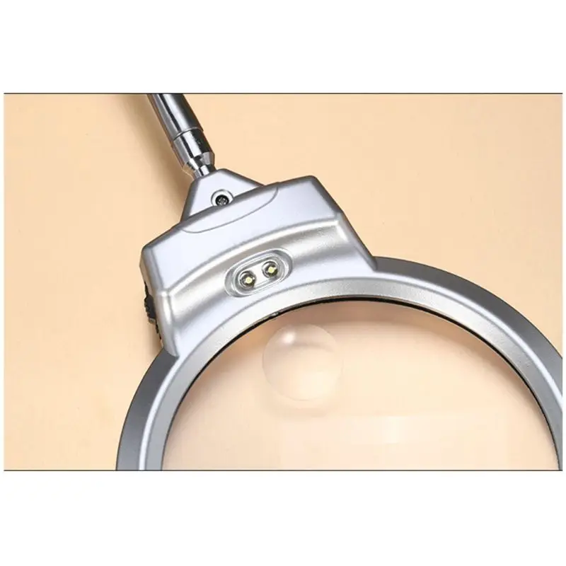 5X Magnifying Glass Multi-functional Desk Flexible Magnifier with Reading Light
