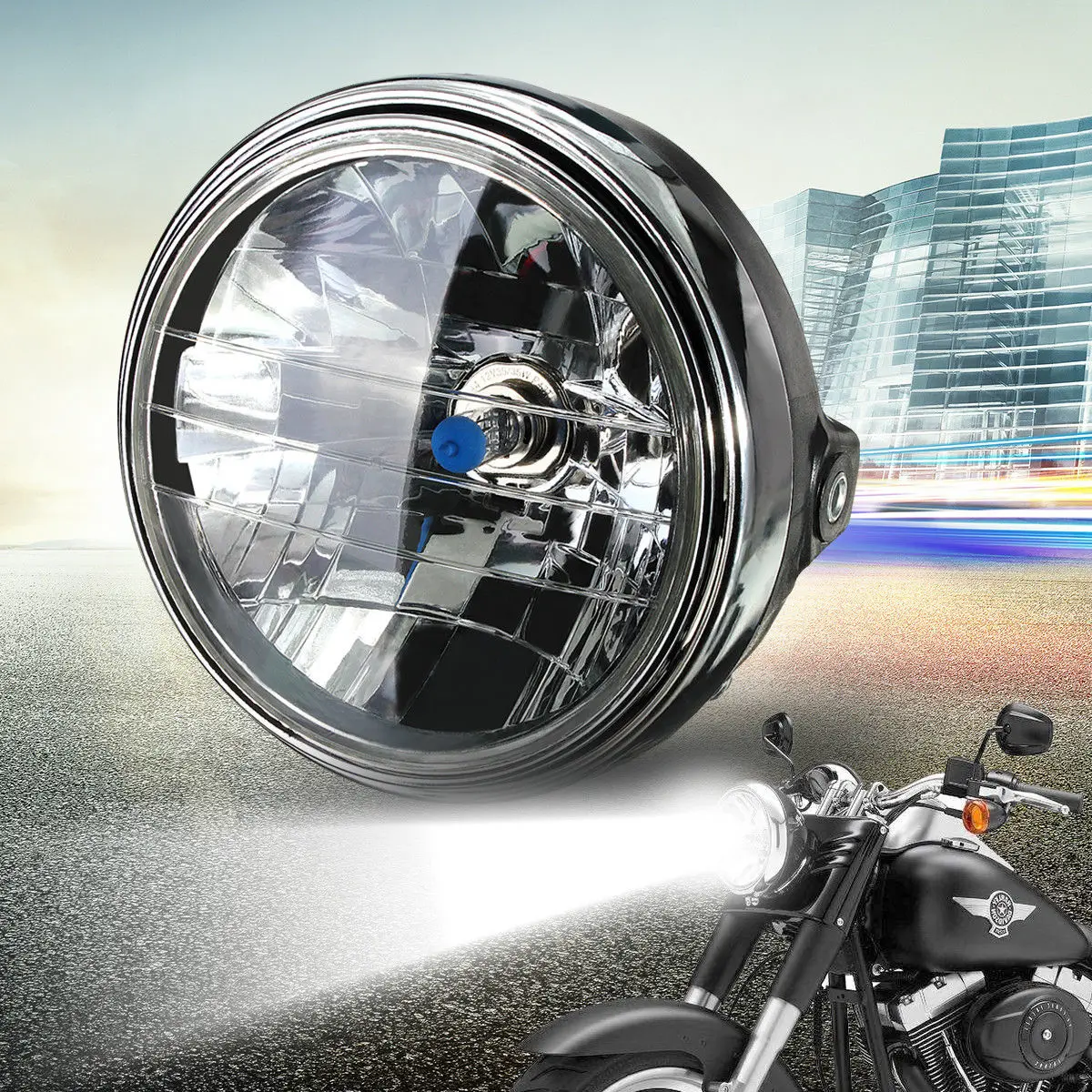 Round Headlight Bulb Halo 35W Universal LED 17.5cm 7" 7 inch Motorcycle Replacement
Round Headlight Bulb Halo 35W Universal LED 17.5cm 7" 7 inch Motorcycle Replacement