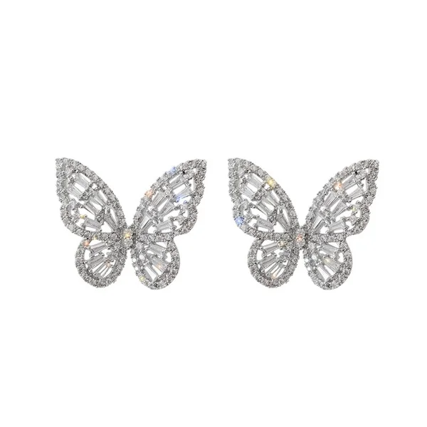 Fashion Korean Earrings for Women Big Butterfly Crystal Silver Color Stud Earring 2021 New Design Jewelry Gift
Fashion Korean Earrings for Women Big Butterfly Crystal Silver Color Stud Earring 2021 New Design Jewelry Gift