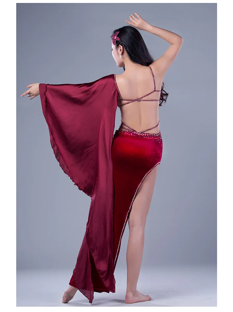 Костюм для восточных танцев Bellydance костюм живота со стразами и вышивкой комплект
