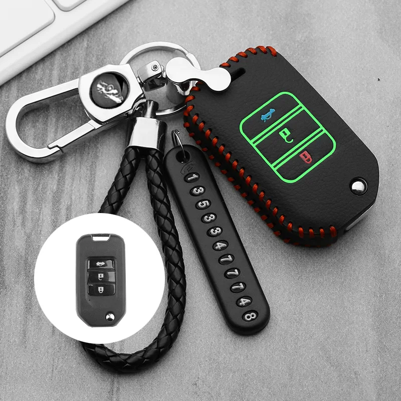 Luminous leatherCar Key Fob Pocket Cover Case For Honda Civic CR-V HR-V Accord Jade Crider Odyssey 2015- 2018 Remote Protector 
Luminous leatherCar Key Fob Pocket Cover Case For Honda Civic CR-V HR-V Accord Jade Crider Odyssey 2015- 2018 Remote Protector