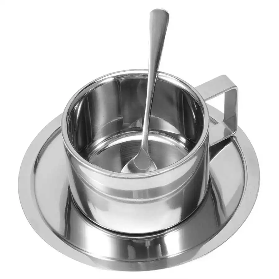 Mug /Set 304 Stainless Steel Coffee Cup Double Wall Coffee Mug Spoon Saucer Set Kitchen Supplies Cup
Mug /Set 304 Stainless Steel Coffee Cup Double Wall Coffee Mug Spoon Saucer Set Kitchen Supplies Cup