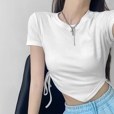 Short-sleeved women's vest top T-shirt round neck short paragraph on a light and breathable versatile outer wear comfortable
Short-sleeved women's vest top T-shirt round neck short paragraph on a light and breathable versatile outer wear comfortable